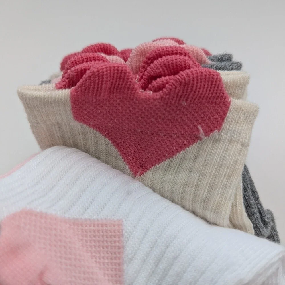 NWT Juicy Couture 10 Pair of 2 Tone Women's (Size 4-10) Quarter Socks w/Hearts